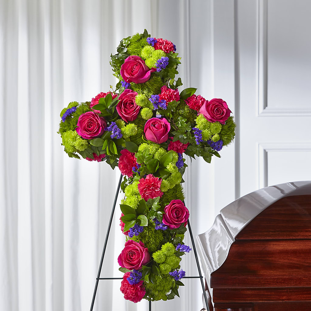 Tribute Rose Floral Cross – Canadianflowershoppe.ca, Scarborough ON