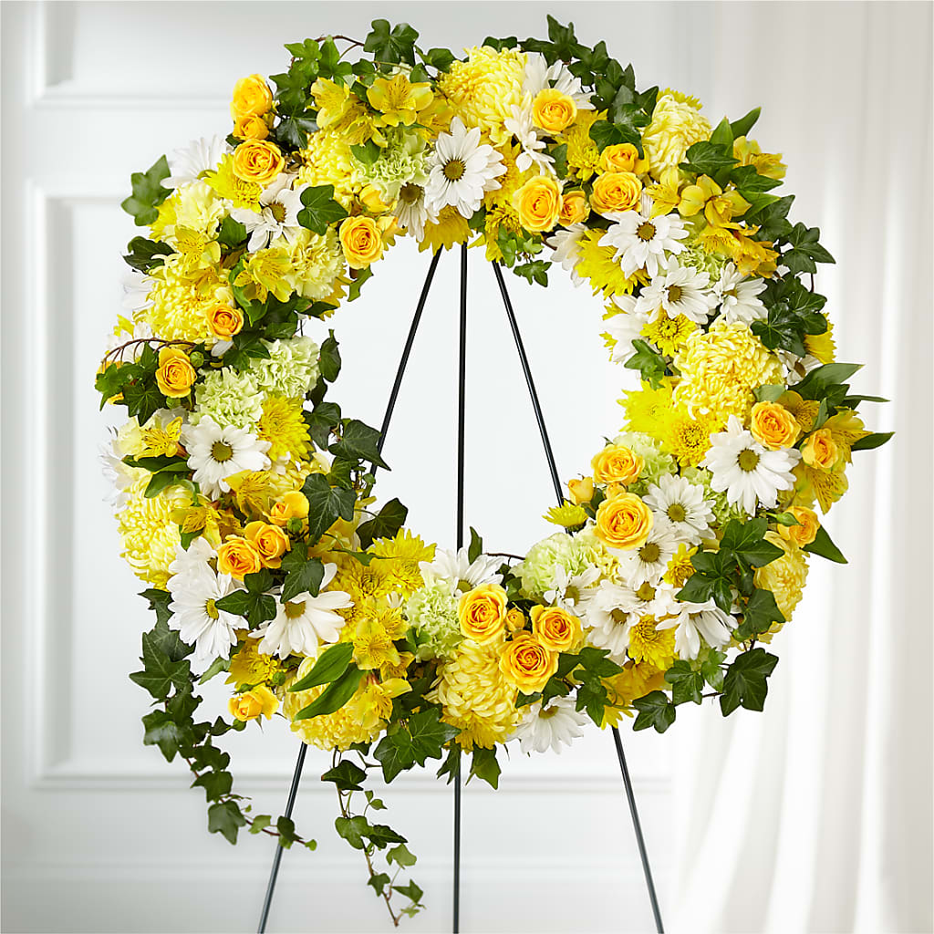 Golden Remembrance Wreath – Canadianflowershoppe.ca, Scarborough ON